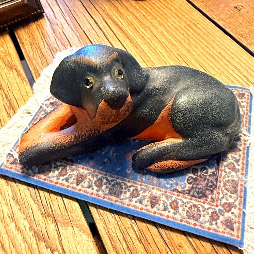 💰3/$15💰OOAK Vintage terracotta dog with glass eyes - Picture 4 of 16